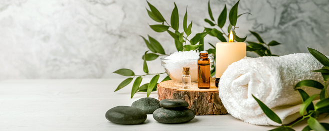 Products in spa setting